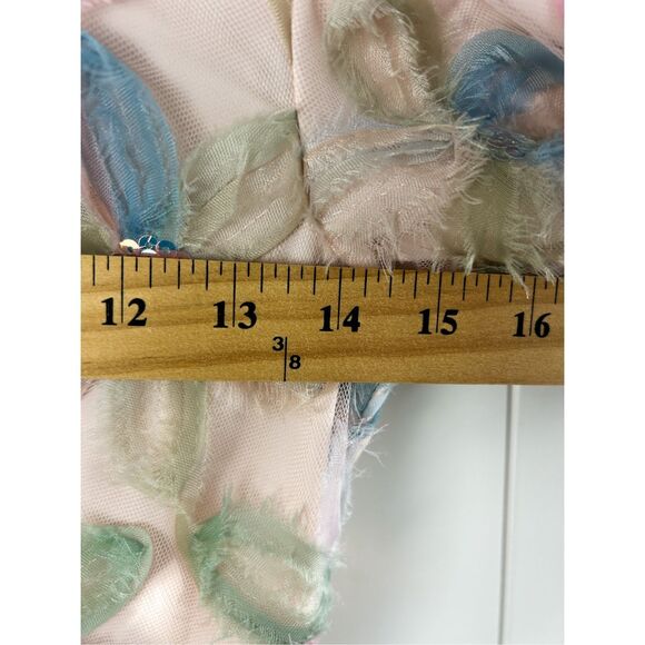 Entro Favorite Fleur Mesh Mini Dress Cutout Back Size S - Picture 8 of 13